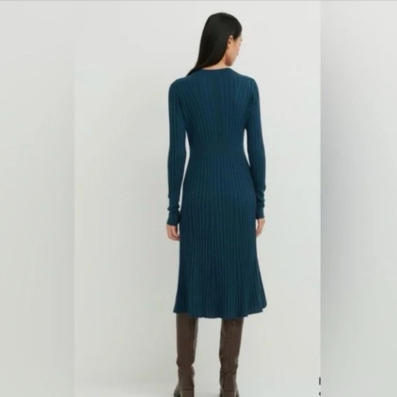 Ines de la Fressange x Uniqlo Sweater Dress Teal Wool Blend Knit XS - Picture 2 of 7